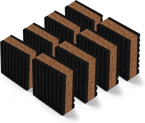 حصائر عازلة للصوت من الفلين وأقدام عازلة للصوت من الفينيل، 2 بوصة × 2 بوصة × 7/8 بوصة لمكبرات الصوت الدوارة ومكبرات الصوت ومشغلات التسجيل وعزل الاهتزاز وتقليل الضوضاء (8 عبوات) in Kuwait