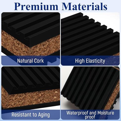 حصائر عازلة للصوت من الفلين وأقدام عازلة للصوت من الفينيل، 2 بوصة × 2 بوصة × 7/8 بوصة لمكبرات الصوت الدوارة ومكبرات الصوت ومشغلات التسجيل وعزل الاهتزاز وتقليل الضوضاء (8 عبوات) in Kuwait