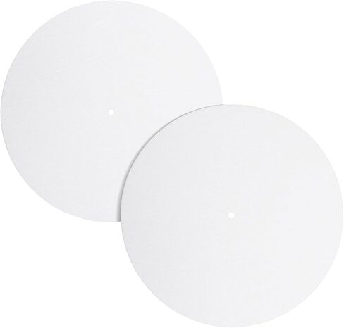 2 Pcs Turntable Slipmat White Wool Mats, 12 Inch Turntable Mat Anti-Static for LP Vinyl Record，Record Player Accessories Professional Tuning Equipment Improve Sound in Kuwait