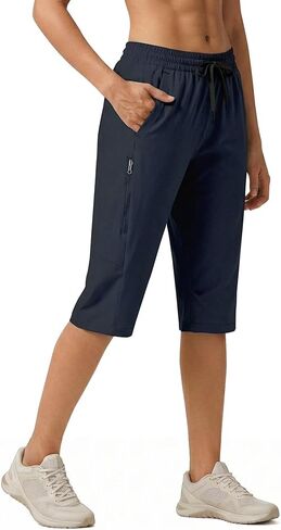 Womens 15" Hiking Long Shorts Lightweight Zipper Pockets Below Knee Length Cargo Quick Dry Water Resistant S-XXL in Saudi Arabia