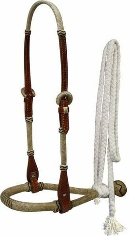 SHOWMAN Leather Bosal Hanger w/Rawhide Bosal & Mecate in Saudi Arabia