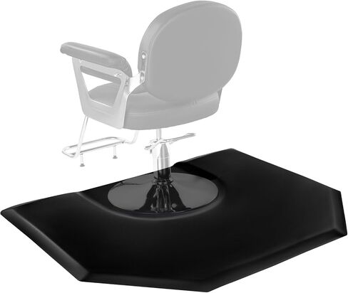 سجادة صالون VEVOR لمصفف الشعر، سجادة كرسي صالون سداسية مقاس 4 × 5 أقدام مضادة للتعب، سجادة أرضية سميكة بسمك 2.54 سم مع قطع دائري، سطح PVC سهل التنظيف وحواف مشطوفة مضادة للرحلات in Kuwait