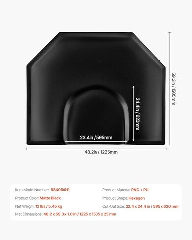 سجادة صالون VEVOR لمصفف الشعر، سجادة كرسي صالون سداسية مقاس 4 × 5 أقدام مضادة للتعب، سجادة أرضية سميكة بسمك 2.54 سم مع قطع دائري، سطح PVC سهل التنظيف وحواف مشطوفة مضادة للرحلات in Kuwait