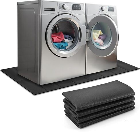 سجادة سميكة تحت الغسالة بطول 63 بوصة × 29.5 بوصة عرض، ممتصة للصدمات، تقلل من الضوضاء، غير قابلة للانزلاق، سجادة أرضية قابلة للطي مقطوعة بحرية للثلاجة، غسالة، مجفف، مكيف هواء محمول، حماية للأرضية in Kuwait