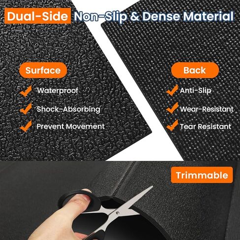 سجادة سميكة تحت الغسالة بطول 63 بوصة × 29.5 بوصة عرض، ممتصة للصدمات، تقلل من الضوضاء، غير قابلة للانزلاق، سجادة أرضية قابلة للطي مقطوعة بحرية للثلاجة، غسالة، مجفف، مكيف هواء محمول، حماية للأرضية in Kuwait