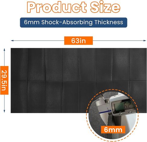 سجادة سميكة تحت الغسالة بطول 63 بوصة × 29.5 بوصة عرض، ممتصة للصدمات، تقلل من الضوضاء، غير قابلة للانزلاق، سجادة أرضية قابلة للطي مقطوعة بحرية للثلاجة، غسالة، مجفف، مكيف هواء محمول، حماية للأرضية in Kuwait