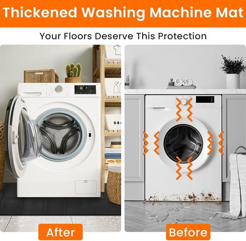 سجادة سميكة تحت الغسالة بطول 63 بوصة × 29.5 بوصة عرض، ممتصة للصدمات، تقلل من الضوضاء، غير قابلة للانزلاق، سجادة أرضية قابلة للطي مقطوعة بحرية للثلاجة، غسالة، مجفف، مكيف هواء محمول، حماية للأرضية in Kuwait