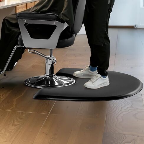 VEVOR Salon Mat for Hair Stylist, 3 x 4 FT Semi-Circle Salon Chair Mat, 1-inch Thickened Anti Fatigue Barber Shop Floor Mat with Round Cut Out, Easy-to-Clean PVC Surface & Anti-Trip Beveled Edges in Kuwait