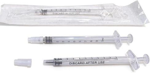 100 PCS 1ml Syringe with Cap for Liquid, Oral Syringe without Needle for Medicine Dropper, Colostrum Collector, Feeding Pets, Liquid Measuring, sterile Individually Sealed, Luer Slip in Kuwait
