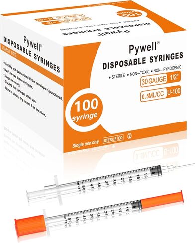 0.5 مل 30 جيجا 1/2 بوصة مستلزمات مختبرية للاستعمال مرة واحدة، عبوة مختومة بشكل فردي 100 قطعة in Kuwait