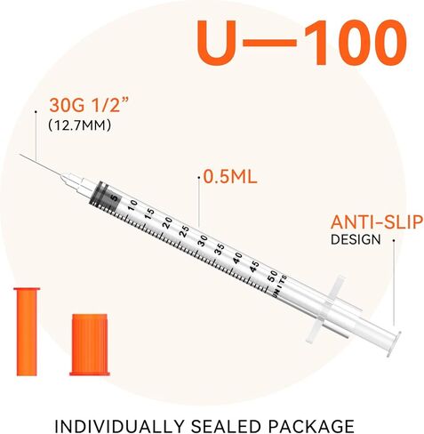 0.5 مل 30 جيجا 1/2 بوصة مستلزمات مختبرية للاستعمال مرة واحدة، عبوة مختومة بشكل فردي 100 قطعة in Kuwait