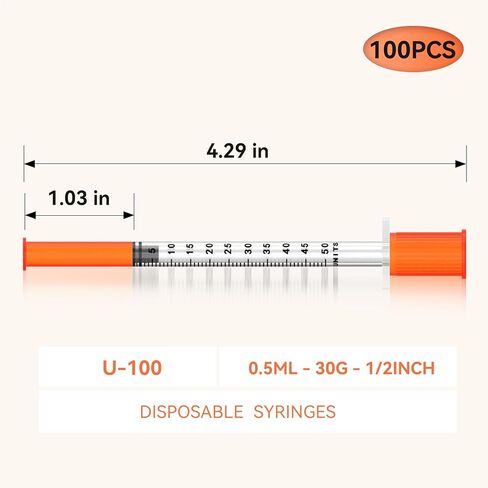 0.5 مل 30 جيجا 1/2 بوصة مستلزمات مختبرية للاستعمال مرة واحدة، عبوة مختومة بشكل فردي 100 قطعة in Kuwait
