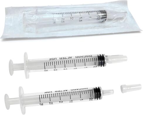 100 PCS 3ml Syringe with Cap for Liquid, Oral Syringe without Needle for Medicine Dropper, Colostrum Collector, Feeding Pets, Liquid Measuring, sterile Individually Sealed, Luer Slip in Kuwait