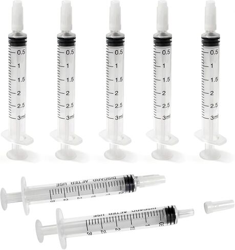 100 PCS 3ml Syringe with Cap for Liquid, Oral Syringe without Needle for Medicine Dropper, Colostrum Collector, Feeding Pets, Liquid Measuring, sterile Individually Sealed, Luer Slip in Kuwait