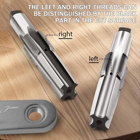 Bicycle Thread Repair Kit 9/16 inch - Pedal Thread Tapping Tool with Crank Protection, Steel Thread Restorer for Bicycle Pedals, Bottom Bracket, and Crankset Maintenance in Kuwait