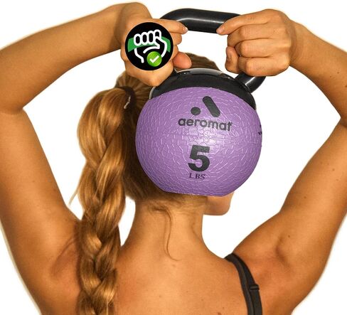 أجراس كيتل بيل الصغيرة من إيرومات - كرة طبية مرجحة مع قبضة مضادة للانزلاق ومقبض عريض، جرس تدريب القوة للقرفصاء والتدريبات واستخدام صالة الألعاب الرياضية المنزلية in Kuwait