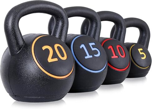Nouva Kettlebell Sets with Storage Rack, Strength Training Kettlebells Wide Grip Kettlebell Exercise Fitness Weight Set for Home Gym Weightlifting, Strength & Core Training in Saudi Arabia