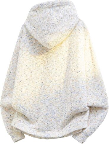 GURUNVANI Men Tie Hooded Cardigan Sweater Unisex Oversized Rainbow Speckled Knitted Coat in Saudi Arabia
