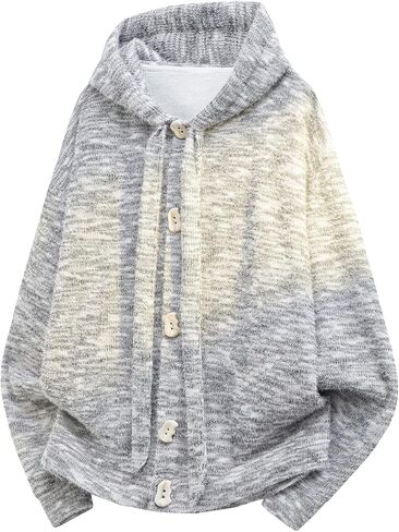 GURUNVANI Men Tie Hooded Cardigan Sweater Unisex Oversized Rainbow Speckled Knitted Coat in Saudi Arabia