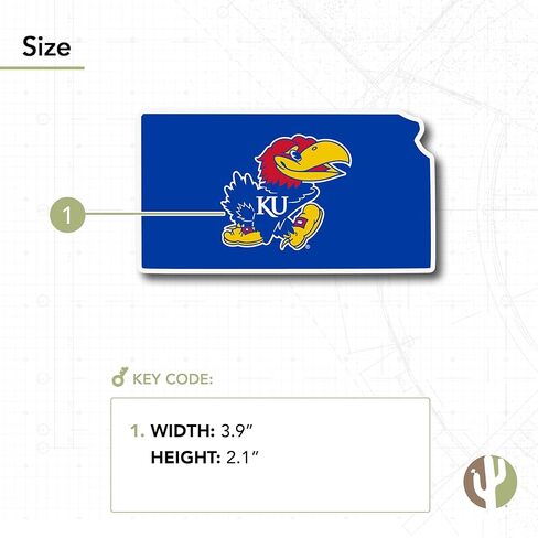 Desert Cactus University of Kansas Sticker Jayhawks KU Vinyl Decal Laptop Water Bottle Car Scrapbook (State Border Sticker) in Kuwait