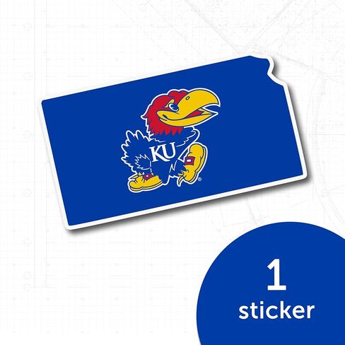 Desert Cactus University of Kansas Sticker Jayhawks KU Vinyl Decal Laptop Water Bottle Car Scrapbook (State Border Sticker) in Kuwait
