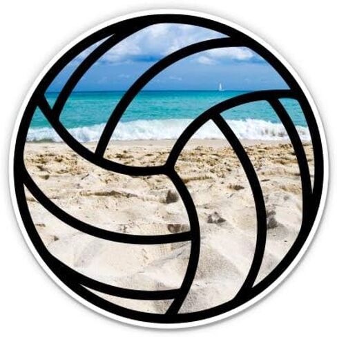 Squiddy Volleyball Beach Pretty - Vinyl Sticker for Car, Laptop, Notebook (4" Wide) in Saudi Arabia