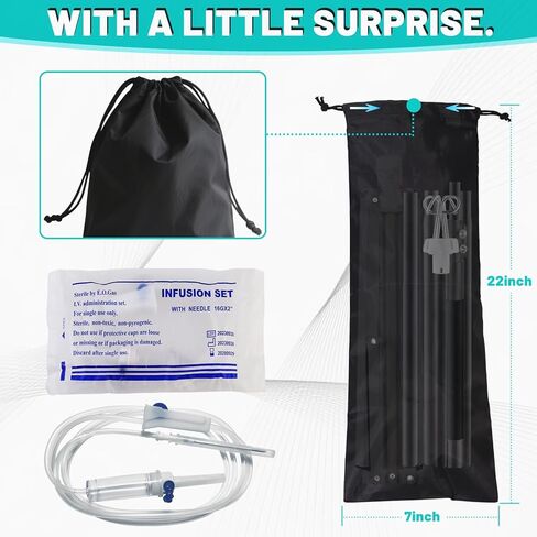 IV Pole Portable ، من 46 إلى 86 بوصة من التلسكوبية الرابع مع 4 IV حامل حقيبة تثبيت ترايبود الفولاذ المقاوم للصدأ التمديد القطب IV القطب مع أكياس ضخ المنظمين (أسود) in Kuwait