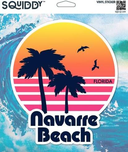 Squiddy Navarre Beach Florida - ملصق فينيل للسيارة والكمبيوتر المحمول والكمبيوتر المحمول (ارتفاع 5 بوصات) in Saudi Arabia