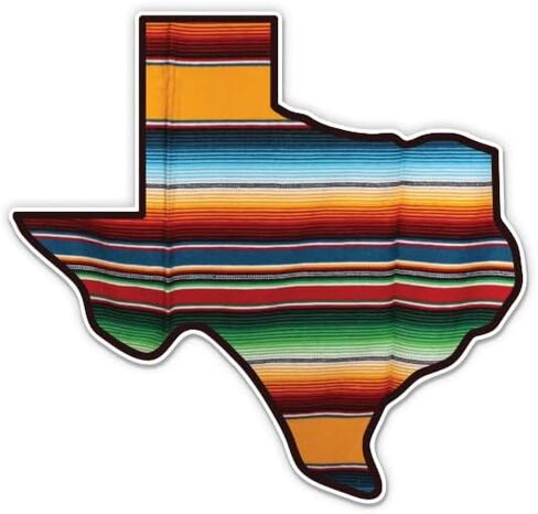Texas Southwestern Style Poncho Sticker - 3" Laptop Sticker - Waterproof Vinyl for Car, Phone, Water Bottle - Texas Shape Native Local Decal in Saudi Arabia