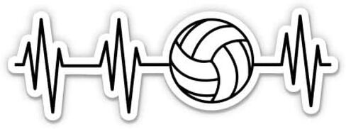 Squiddy Volleyball Heartbeat Love Pulse - Vinyl Sticker Decal for Phone, Laptop, Water Bottle (3" Wide) in Saudi Arabia