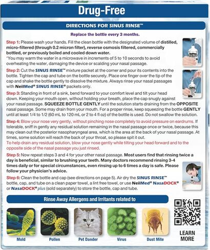 NeilMed Sinus Rinse Nasal Irrigation Bottles 3ct NasaDock Plus Drying Stand in Kuwait