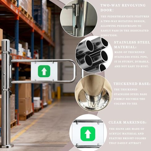 Automatic Rebound Swing Gate Wide Stainless Steel Entrance Manual Door，Automatic Two-Way Swing Gate with Self-Closing Safety Feature - Ideal for Supermarkets & Warehouses, 180° Opening Desig in Kuwait