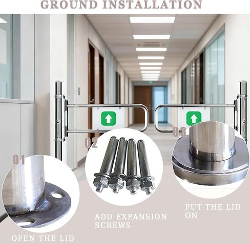 Automatic Rebound Swing Gate Wide Stainless Steel Entrance Manual Door，Automatic Two-Way Swing Gate with Self-Closing Safety Feature - Ideal for Supermarkets & Warehouses, 180° Opening Desig in Kuwait