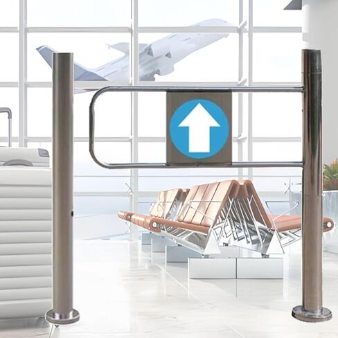 بوابة أمان يدوية متأرجحة بزاوية 90 درجة لمحلات السوبر ماركت والمكتبات، باب وصول متين بعد التثبيت، حل أمان مثالي، الأبعاد 95 × 100 سم، تعزيز الأمان والتحكم in Kuwait