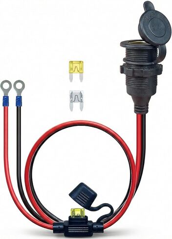 3FT 12V Fixed Thread Cigarette Lighter Socket Extension Cable, 12V Waterproof Outlet Socket Replacement 13AWG Heavy Duty Cable in Kuwait