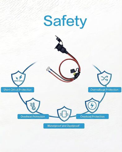 3FT 12V Fixed Thread Cigarette Lighter Socket Extension Cable, 12V Waterproof Outlet Socket Replacement 13AWG Heavy Duty Cable in Kuwait