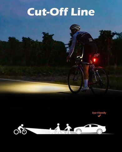 أضواء دراجة فائقة السطوع للركوب الليلي، مصباح أمامي للدراجة عالي ومنخفض الشعاع مع جهاز تحكم عن بعد، مصباح LED MTB قابل لإعادة الشحن بقدرة 4000 مللي أمبير في الساعة، مرئي من الجانب، ضوء أمامي للدراجة الإلكترونية مقاوم للماء IPX6 in Kuwait