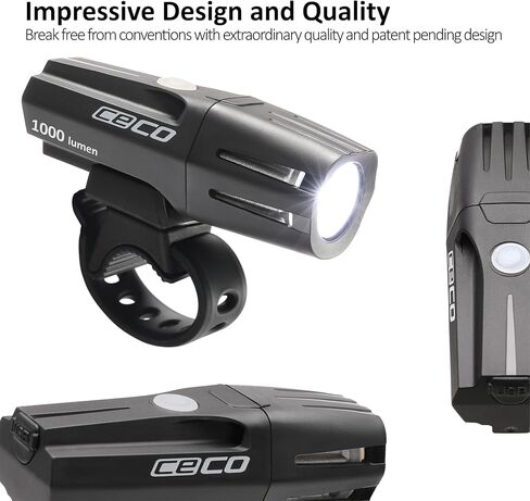 CECO USA 1000 Lumens F Series 2.0 Super Bright Bike Light Front, IP67 Waterproof, FL-1 Impact Resistant, USB Rechargeable, Great for Commuter Road Cyclist e-Bike Mountain Bikers, Beam in Kuwait