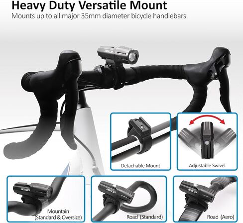 CECO USA 1000 Lumens F Series 2.0 Super Bright Bike Light Front, IP67 Waterproof, FL-1 Impact Resistant, USB Rechargeable, Great for Commuter Road Cyclist e-Bike Mountain Bikers, Beam in Kuwait