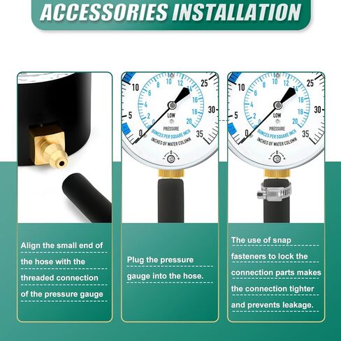 0-35" Natural Gas or LP Gas Manifold Pressure Test Kit, 1/8" NPT Fitting, 40" Feet Hose, Hex Bushing and Barbed Connection, for Kitchen and Industrial Equipment in Kuwait
