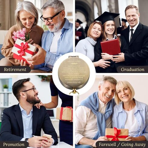 Engraved Brass Compass Retirement Gift for Men Women – “You’ll Be Missed" Inspirational Quote Compass – Meaningful Farewell Gift for Coworker, Boss, Teacher, or Friend in Kuwait
