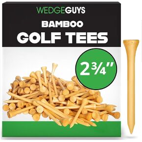Wedge Guys Bamboo Golf Tees 2-3/4" & 3-1/4" | 100,250,500 or 1000 pcs. | Extra Durable & Stronger Than Wood Tees | Biodegradable & Less Friction | PGA Professional Approved, Golf Tees Bulk Bag in Kuwait