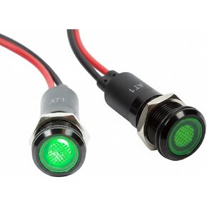 Alpinetech 2PCS PLB12M 12mm 1/2" 12V DC LED Metal (Black Bezel) Signal Indicator Pilot Dash Light (Red) in Kuwait