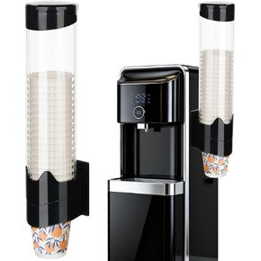 Myityard Plastic Cup Holder ، منظم محطة القهوة ، كوب يمكن التخلص من الموزع منظم المنظمات الورقية ، قش ، ملاعق ، ضياع ، مطبخ (أسود) in Saudi Arabia