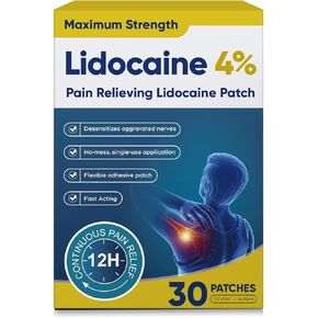 4% Lidocaine Pain Relief Patches – Maximum OTC Strength, Fast-Acting Targeted Relief, 30 Count, for Muscle & Joint Discomfort-0306 in Kuwait