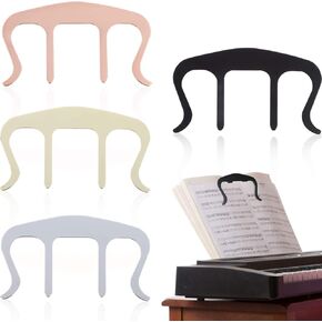 Omigga 4 Pack مشبك كتاب الموسيقى، حامل صفحة الموسيقى مقاطع معدنية حامل ورقة الموسيقى للوحة المفاتيح ورقة البيانو اللعب في الهواء الطلق in Kuwait