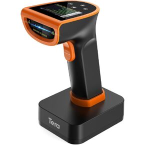 Tera Barcode Scanner Mini 1D Wireless: 3-in-1 Works with Bluetooth 2.4G USB Wired Portable Laser Bar Code Reader Pocket Size for Windows Android iOS Tablets Computers 1100L Green in Saudi Arabia