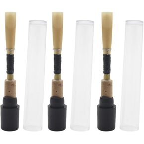 Kisangel 3pcs Black Natural Cane Oboe Reeds Soft Strength for Students with Tube Sleeve Wind Instrument Accessories for Beginner Oboe Playing in Kuwait
