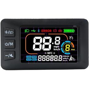دراجة كهربائية عرض JN G518 شاشة LCD ذكية لوحة عدادات للدراجة الكهربائية مع موصل SM 24-72 فولت شاشة LCD ملونة ذكية لوحة عدادات Ebike سكوتر الملحقات in Kuwait