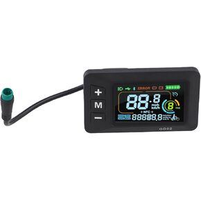 شاشة LCD للدراجة الإلكترونية لـ 24 فولت 36 فولت 48 فولت 60 فولت مع كابل واجهة 5 دبابيس، متوافق مع وحدة التحكم 02OMD، غطاء ABS، تصميم مقاوم للماء IP65، حامل المقود Φ22.2 مم (0.87 بوصة)، أسود in Kuwait